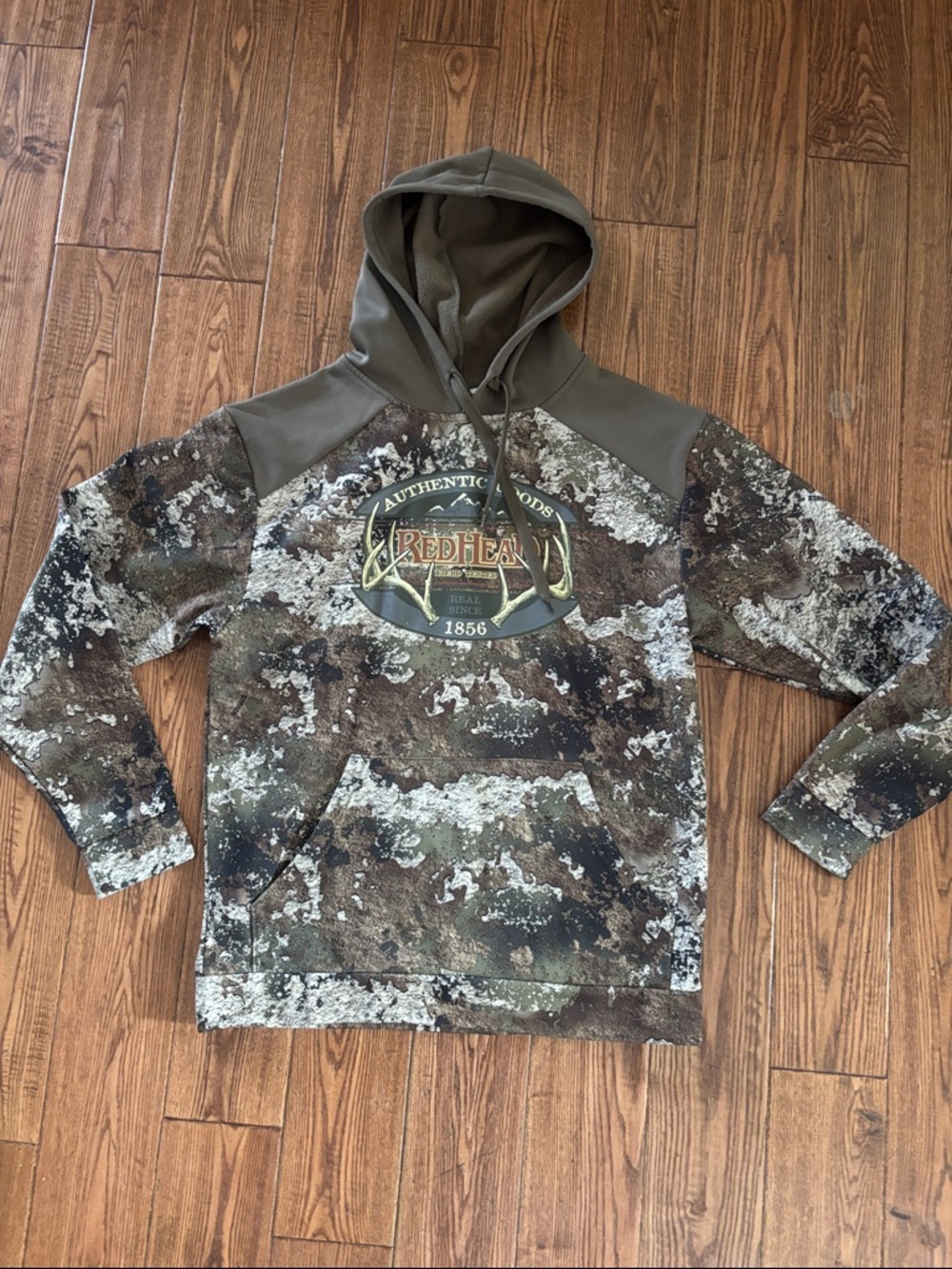 RedHead Realtree-Style Camo Hoodie in Olive and Brown